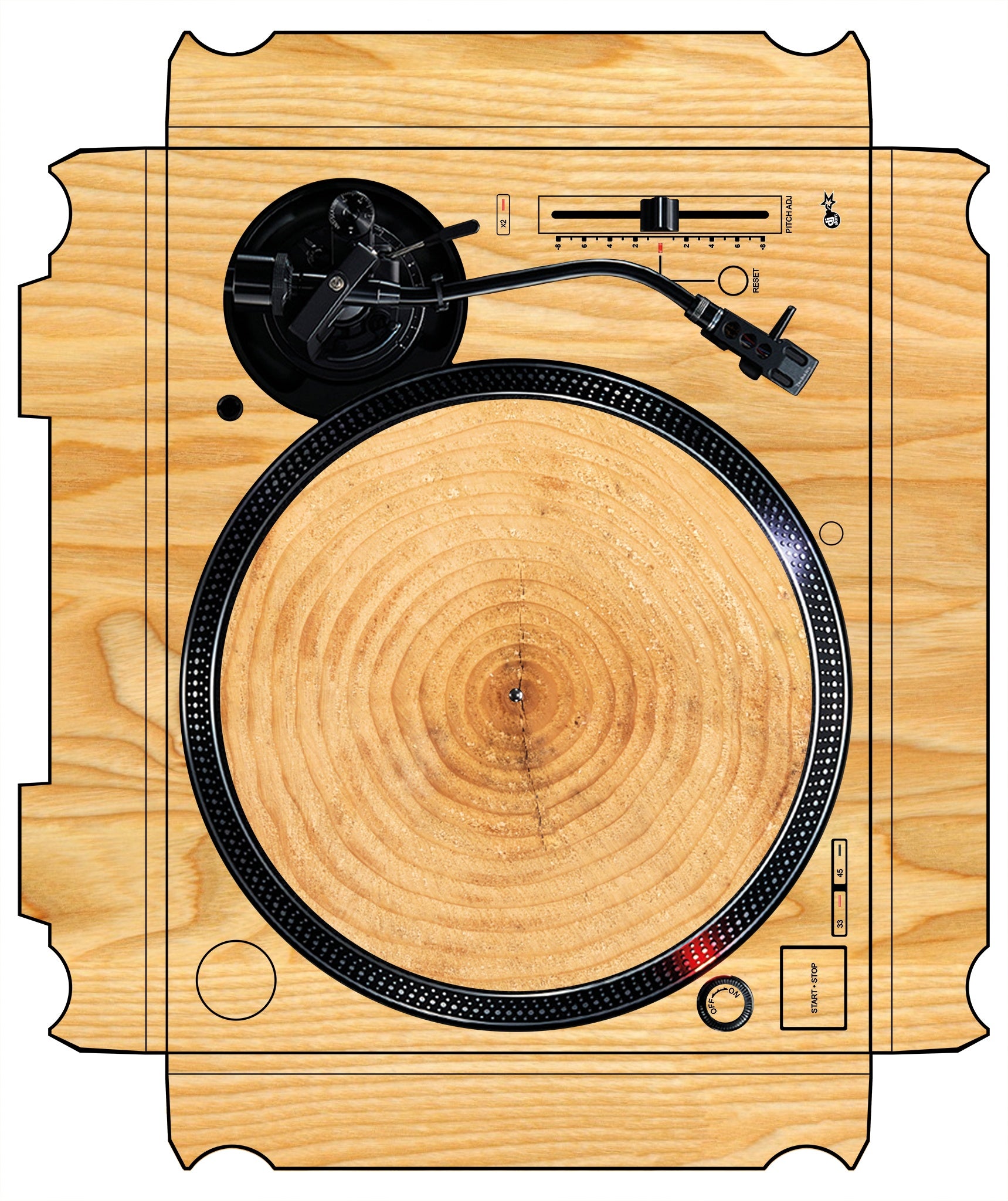 Technics 1200 / 1210 MK7 VERTICAL Skin Woody