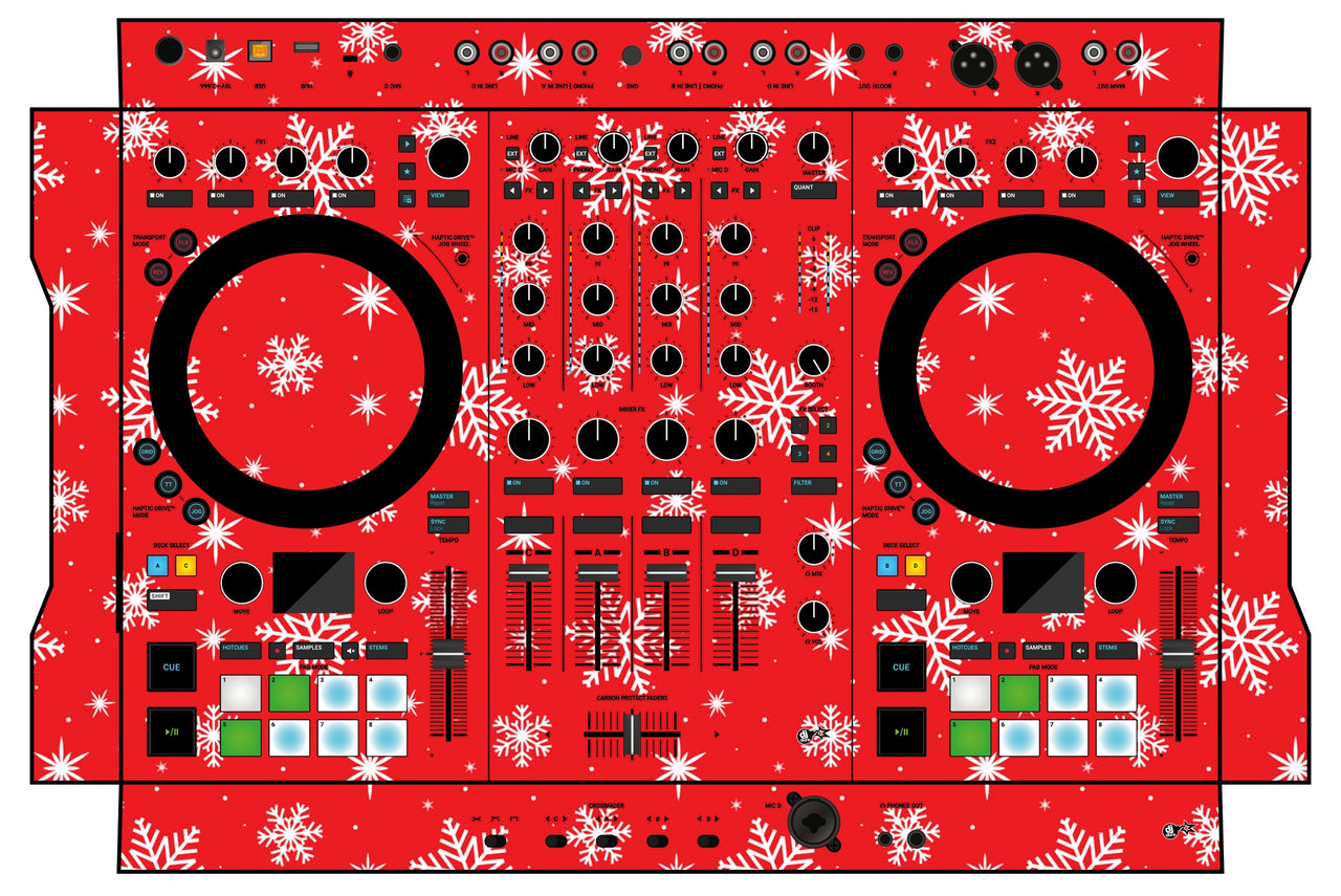 Native Instruments S4 MK3 Skin X-MAS Red Snowflakes