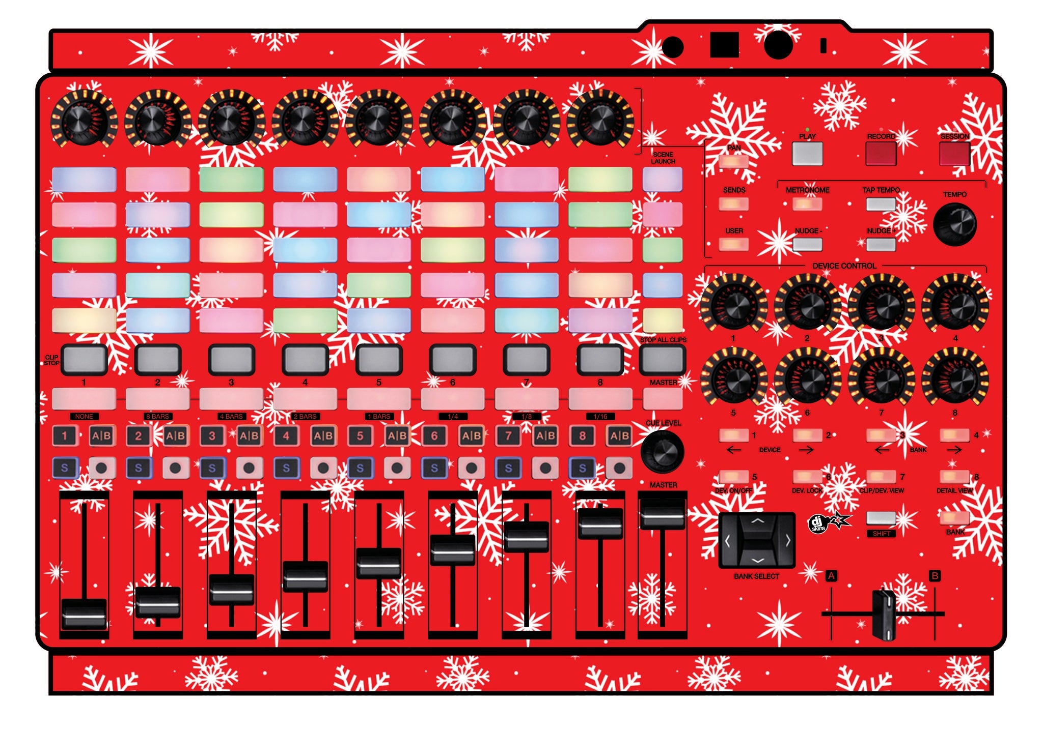 Akai Pro APC 40 MK2 Skin X-MAS Red Snowflakes