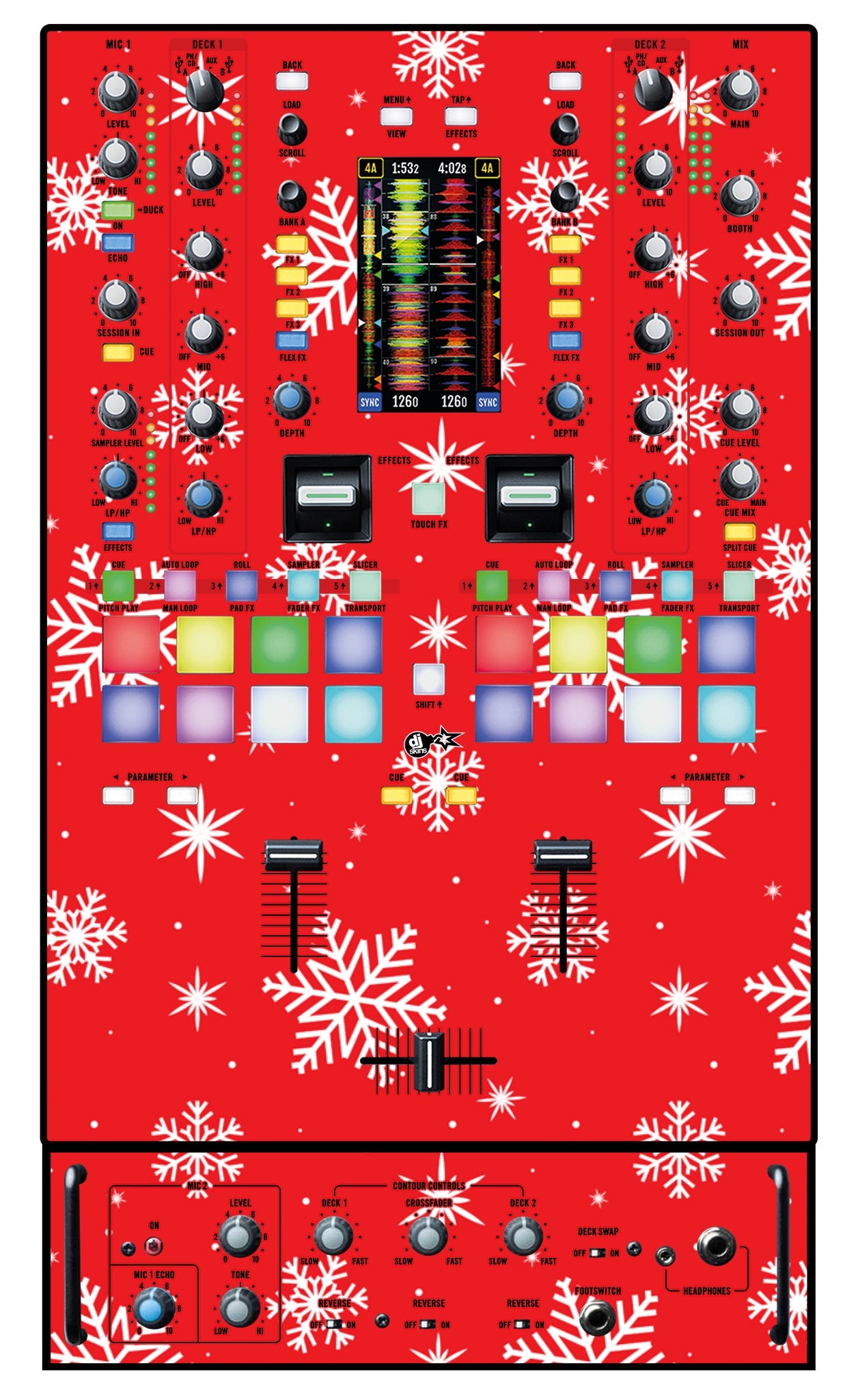 Rane 72 Skin X-MAS Red Snowflakes