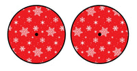 Universal Vinyl Labelsticker (12.5 cm - LARGE) Skin X-MAS Red Snowflakes