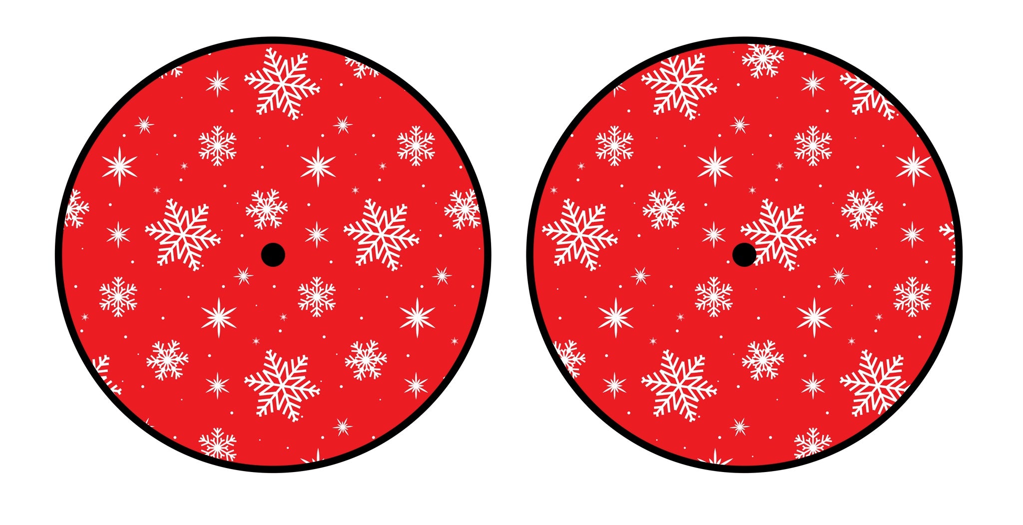 Universal Vinyl Labelsticker (12.5 cm - LARGE) Skin X-MAS Red Snowflakes