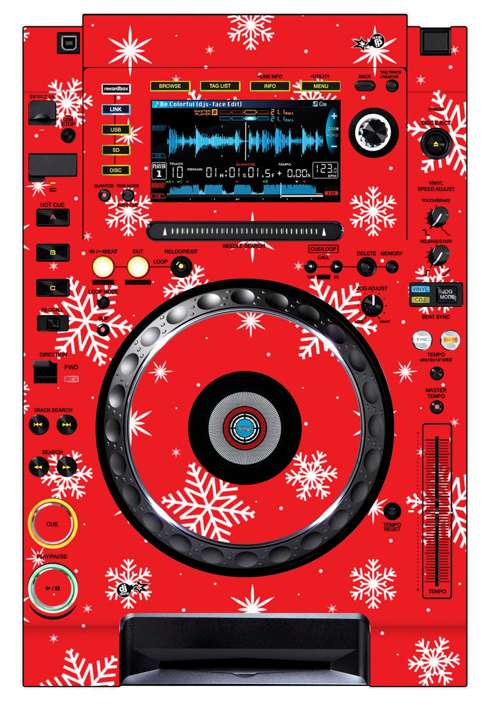 Pioneer DJ CDJ 2000 NEXUS Skin X-MAS Red Snowflakes
