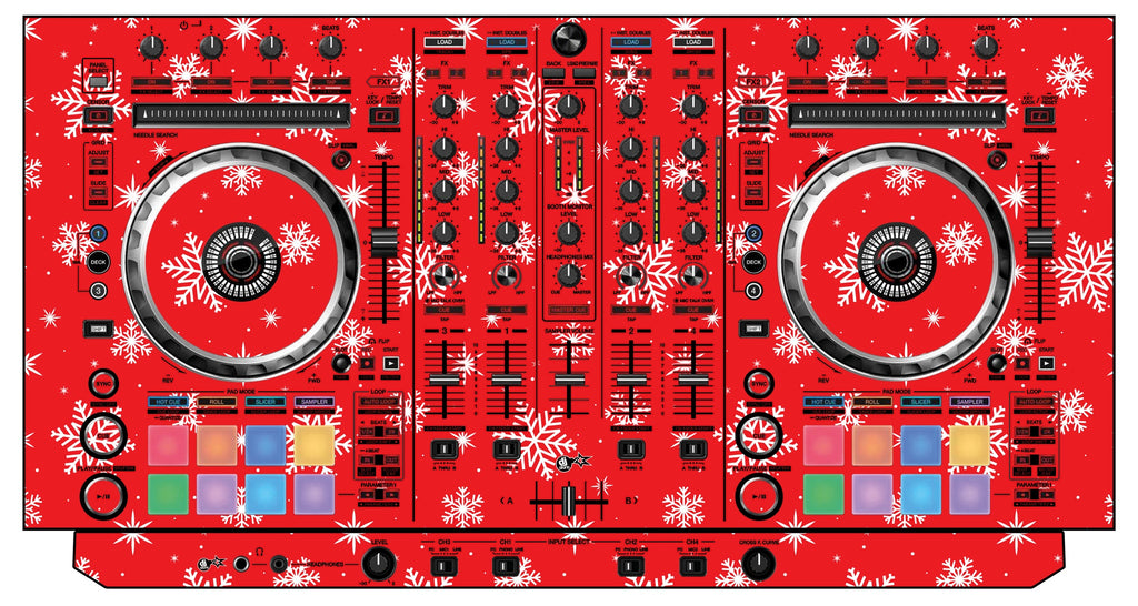 Pioneer DJ DDJ SX 2 Skin X-MAS Red Snowflakes