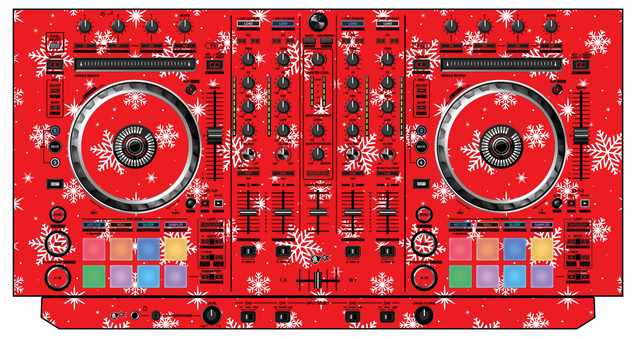 Pioneer DJ DDJ SX 2 Skin X-MAS Red Snowflakes