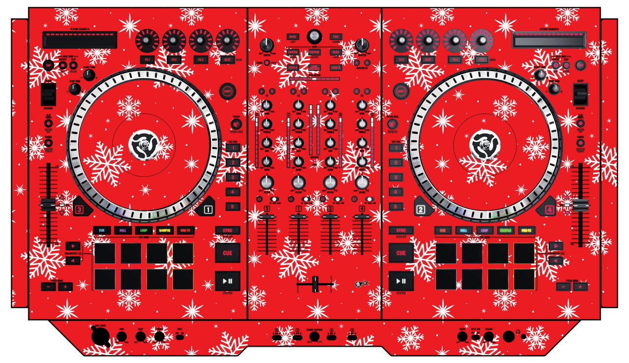 Numark NS 7 II Skin X-MAS Red Snowflakes