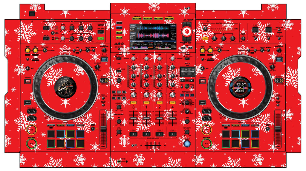 Pioneer DJ XDJ XZ Skin X-MAS Red Snowflakes