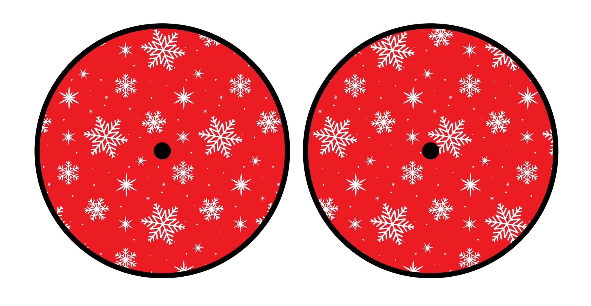 Universal Vinyl Labelsticker (10.2 cm - REGULAR) Skin X-MAS Red Snowflakes