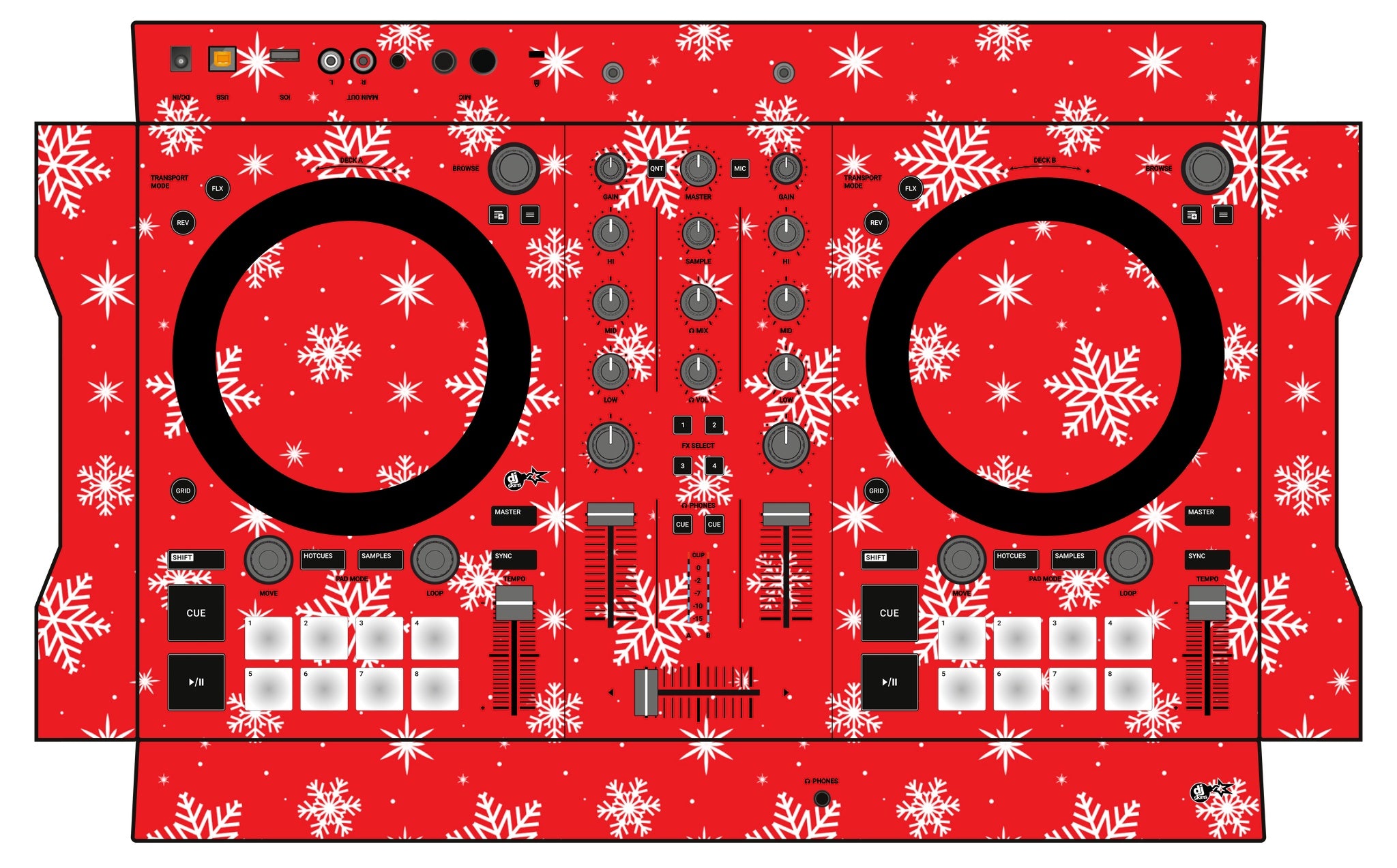 Native Instruments S2 MK3 Skin X-MAS Red Snowflakes