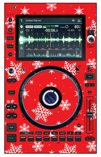 Denon DJ SC 6000 Skin X-MAS Red Snowflakes