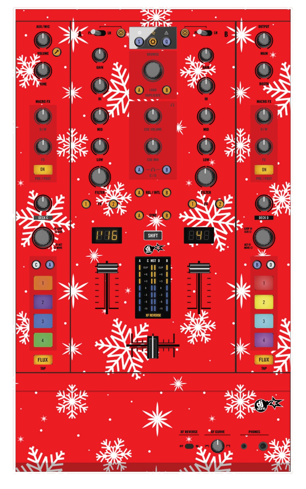 Native Instruments Z2 Skin X-MAS Red Snowflakes