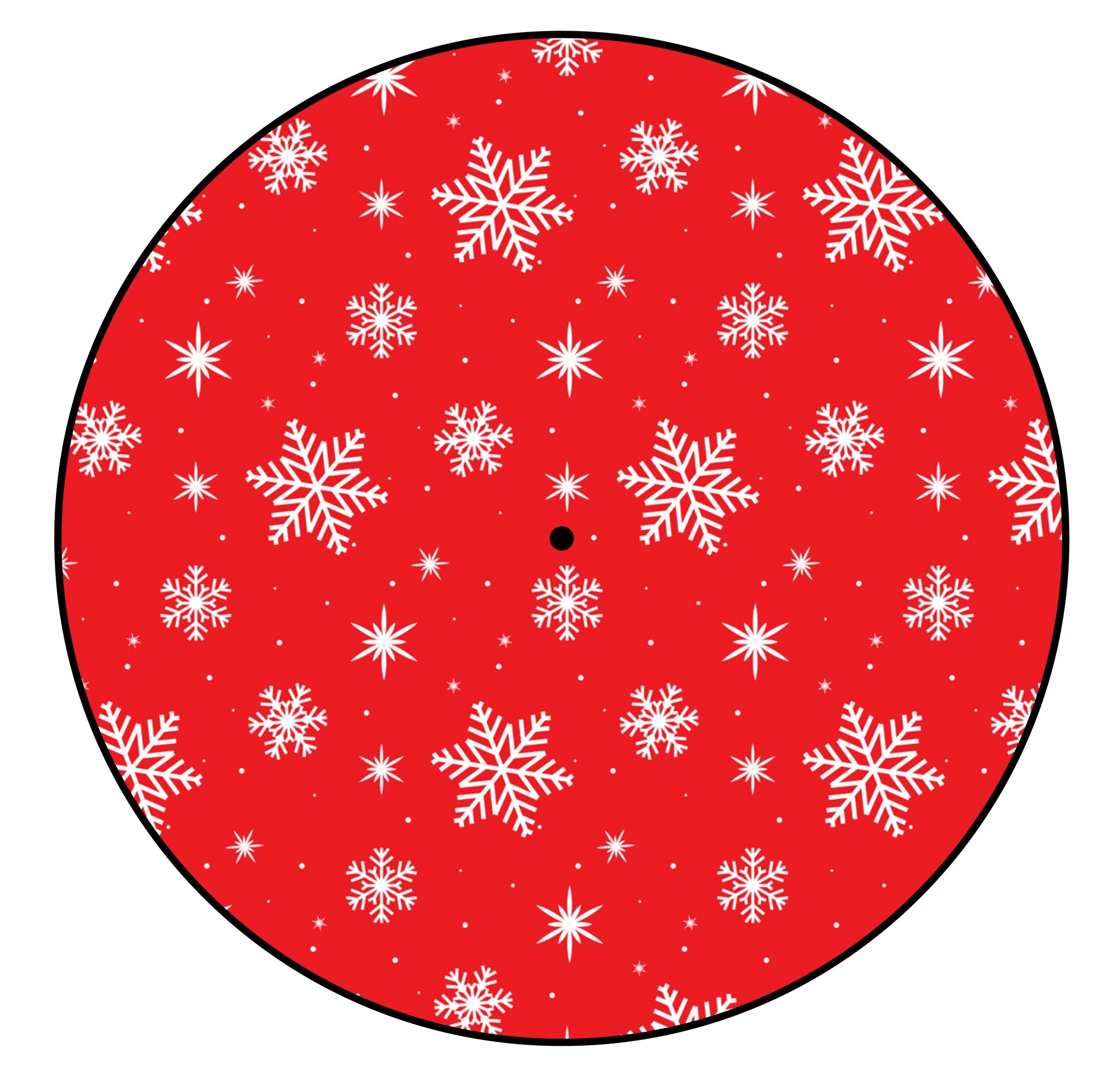 Universal Slipmat 12 Inch Skin X-MAS Red Snowflakes