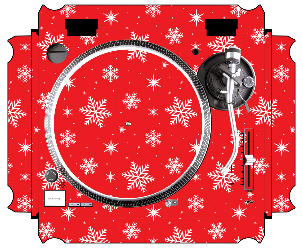 Technics 1200 / 1210 MK5 Skin X-MAS Red Snowflakes