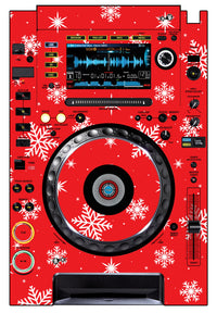 Pioneer DJ CDJ 2000 Skin X-MAS Red Snowflakes