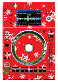 Denon DJ SC 5000 Skin X-MAS Red Snowflakes