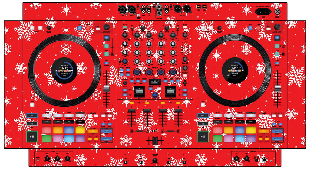 Rane FOUR Skin X-MAS Red Snowflakes