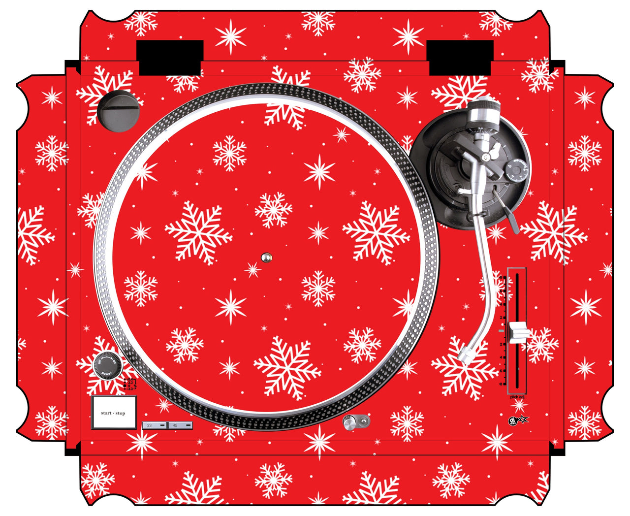 Technics 1200 / 1210 MK2 Skin X-MAS Red Snowflakes