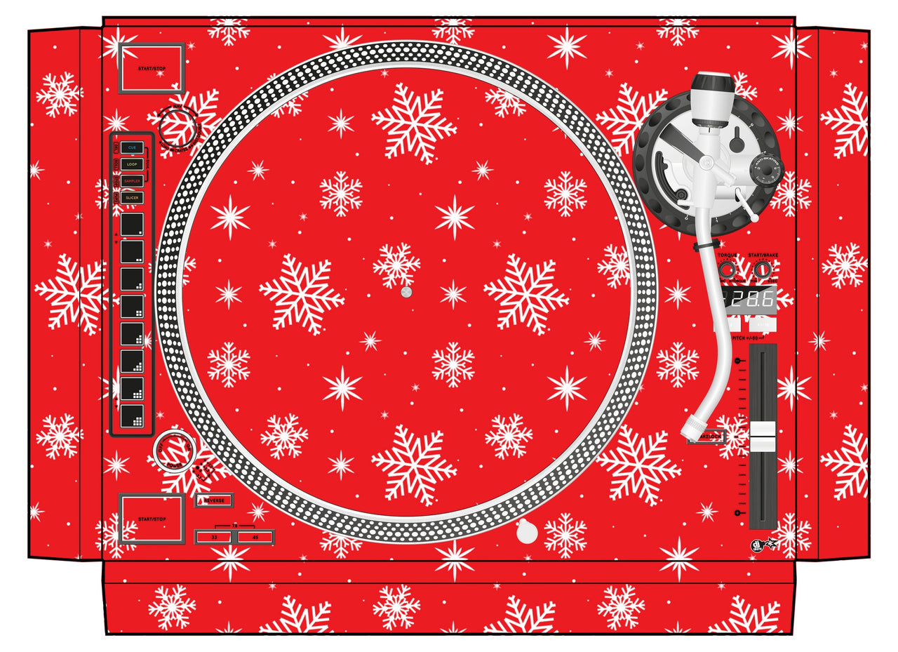 Reloop RP 8000 Skin X-MAS Red Snowflakes