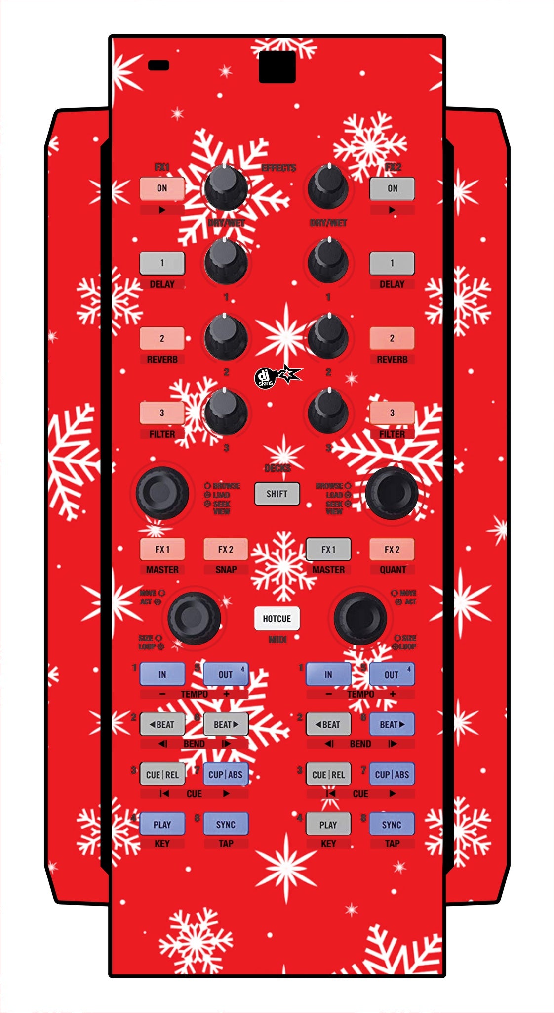 Native Instruments X1 Skin X-MAS Red Snowflakes