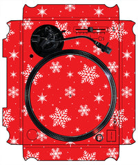 Technics 1200 / 1210 MK7 VERTICAL Skin X-MAS Red Snowflakes