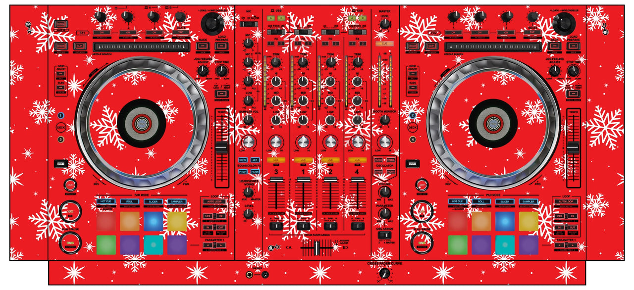 Pioneer DJ DDJ SZ Skin X-MAS Red Snowflakes