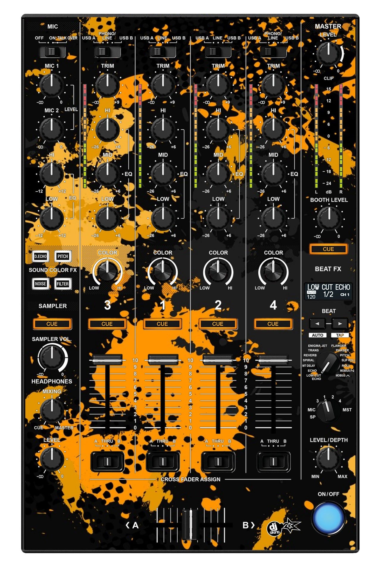 Pioneer DJ DDJ 1000 SRT MIXER Skin Conflict Yellow