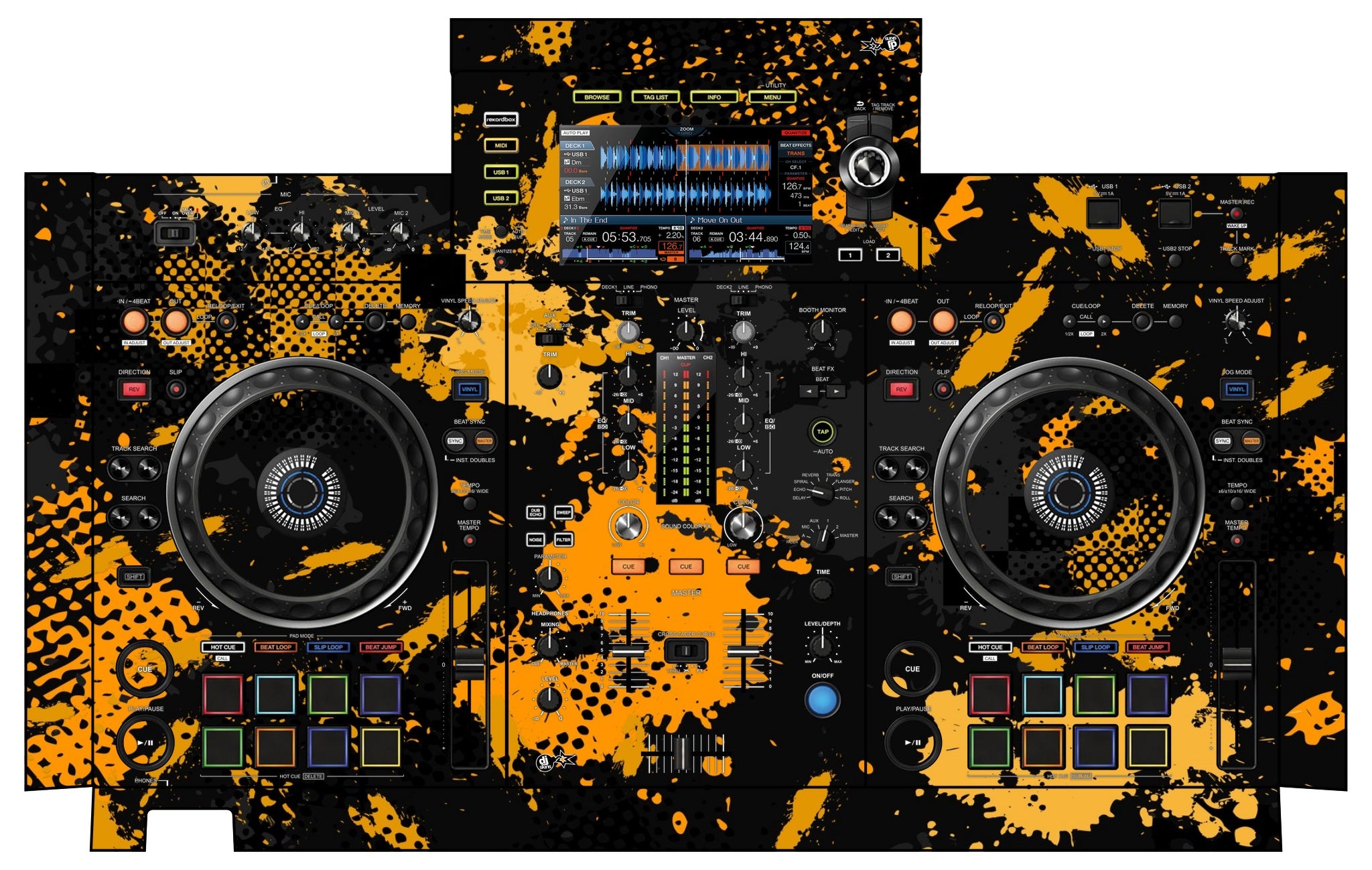 Pioneer DJ XDJ RX 2 Skin Conflict Yellow