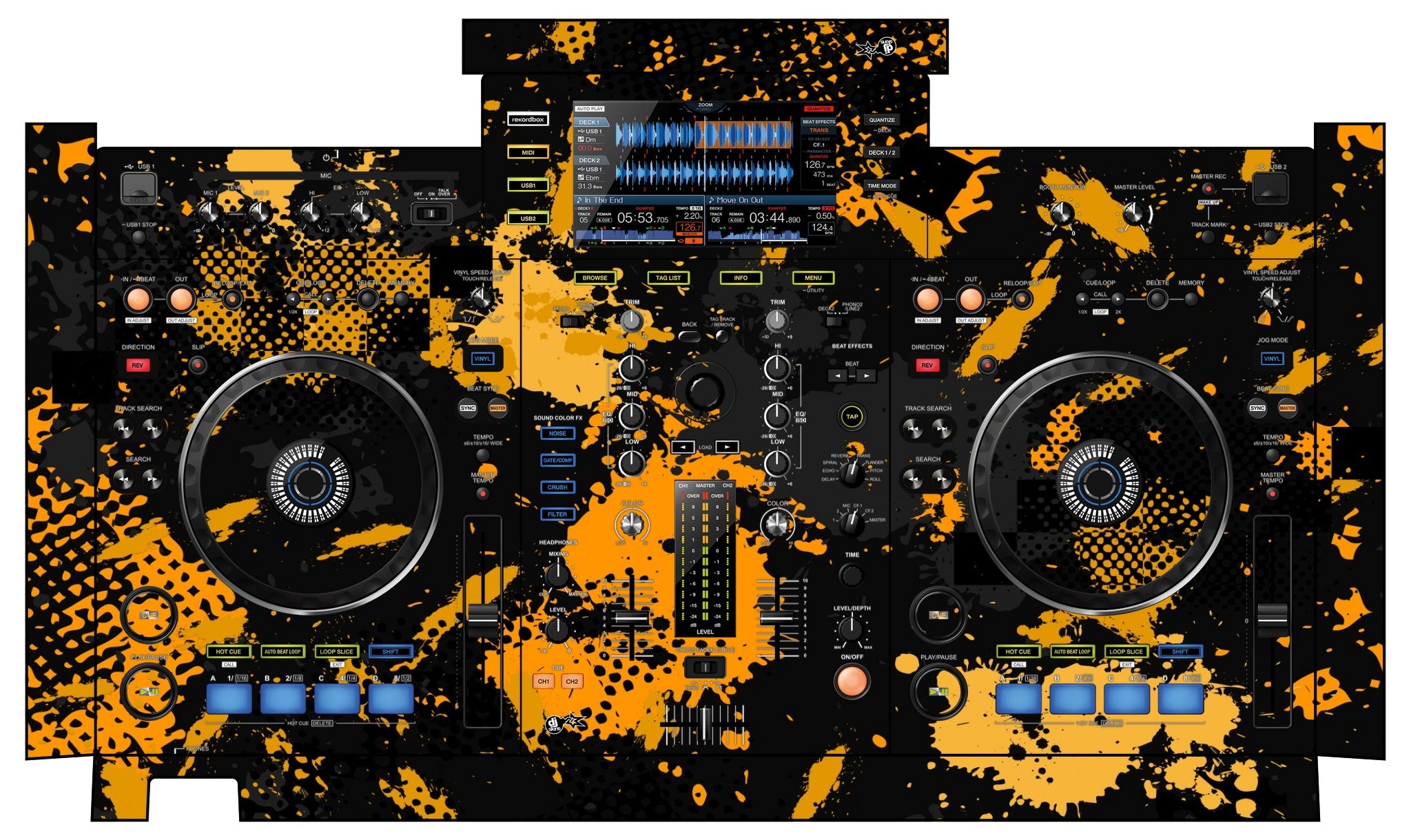 Pioneer DJ XDJ RX Skin Conflict Yellow