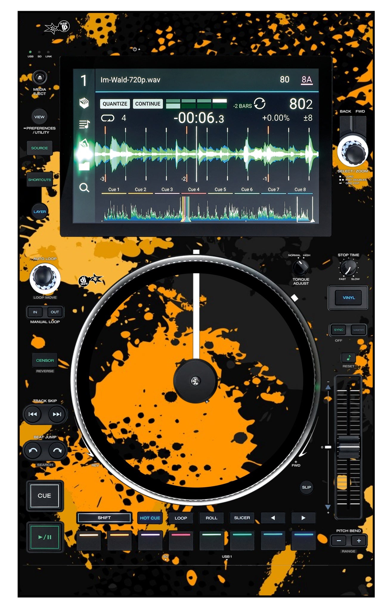 Denon DJ SC 6000 M Skin Conflict Yellow