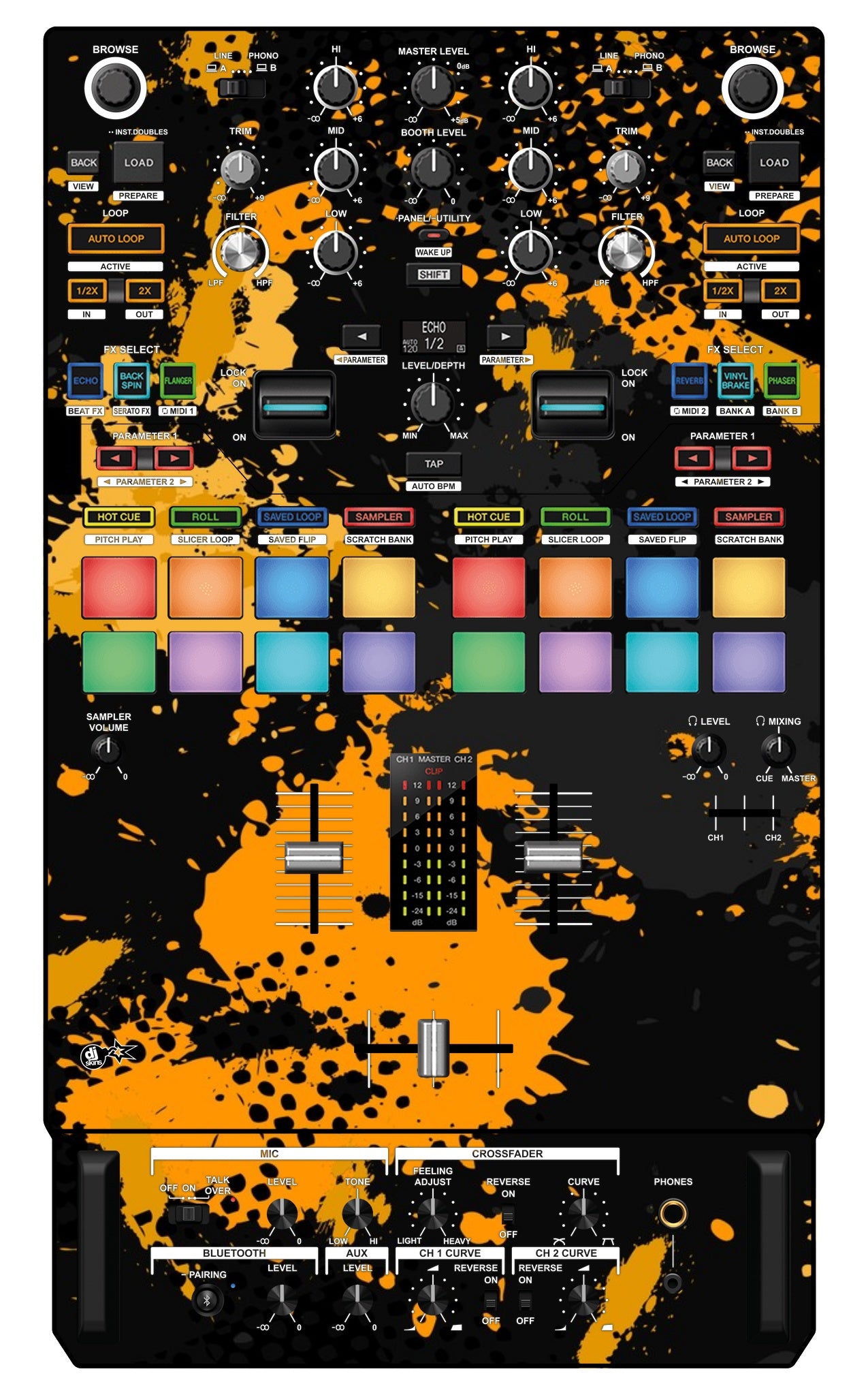 Pioneer DJ DJM S7 Skin Conflict Yellow