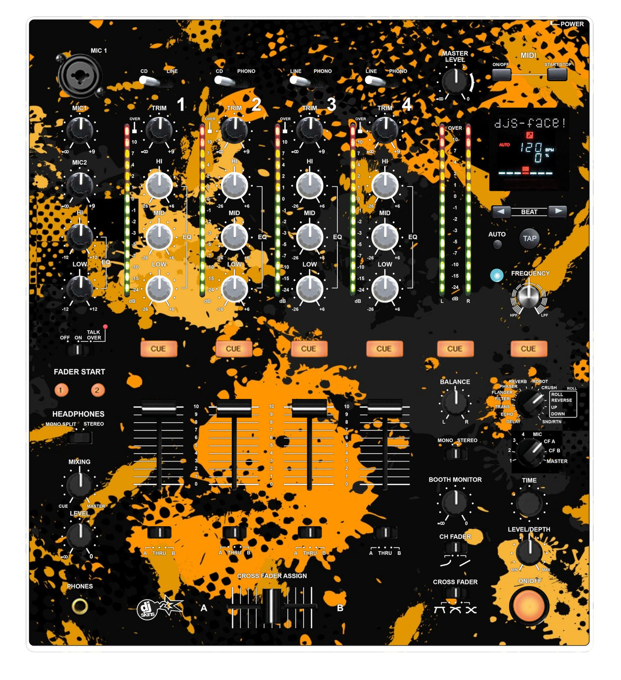 Pioneer DJ DJM 700 Skin Conflict Yellow
