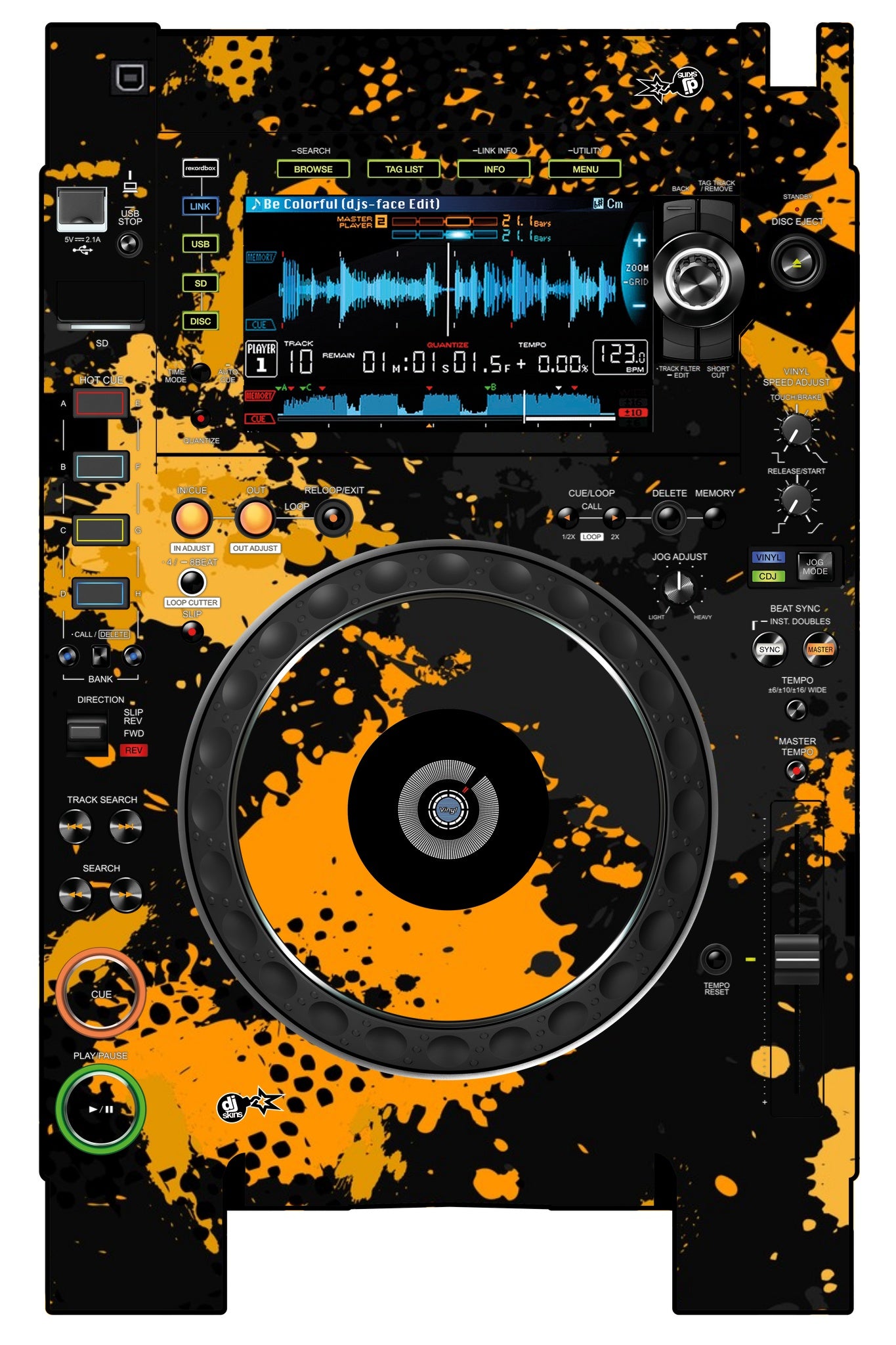 Pioneer DJ CDJ 2000 NEXUS 2 Skin Conflict Yellow