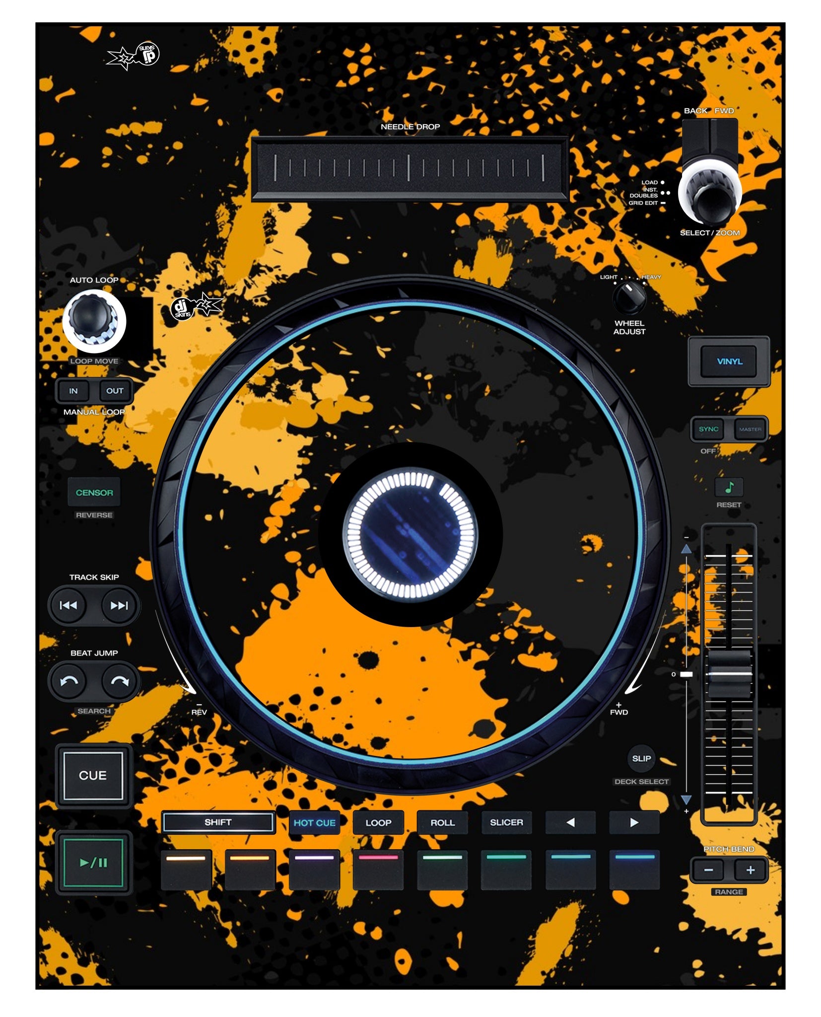 Denon DJ LC 6000 Skin Conflict Yellow