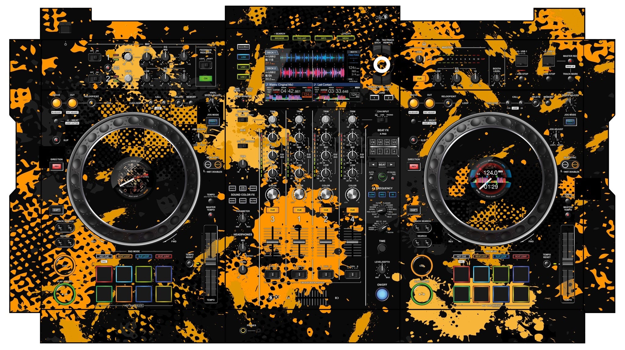 Pioneer DJ XDJ XZ Skin Conflict Yellow