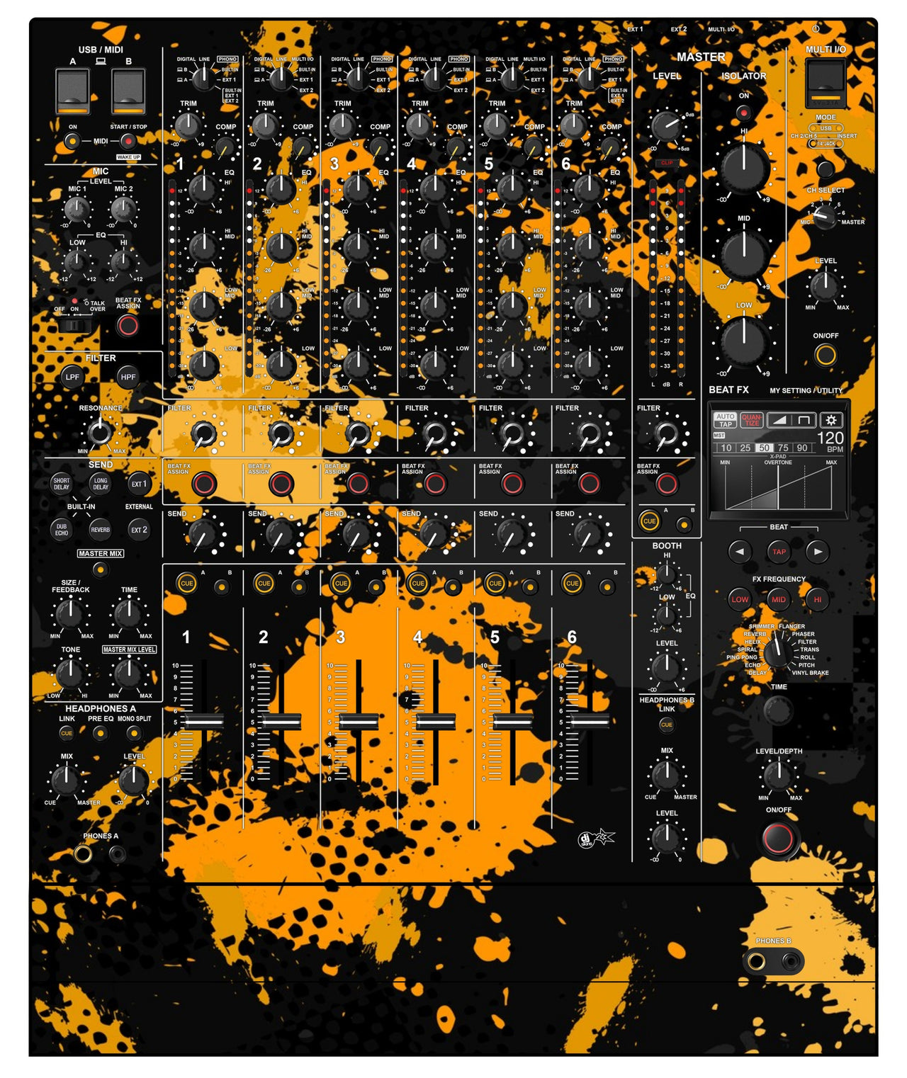 Pioneer DJ DJM V10 LF Skin Conflict Yellow