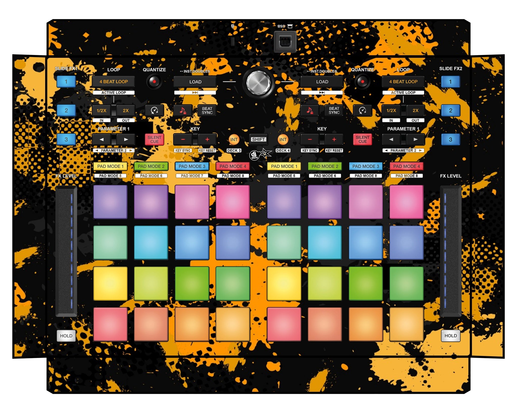 Pioneer DJ DDJ XP 2 Skin Conflict Yellow