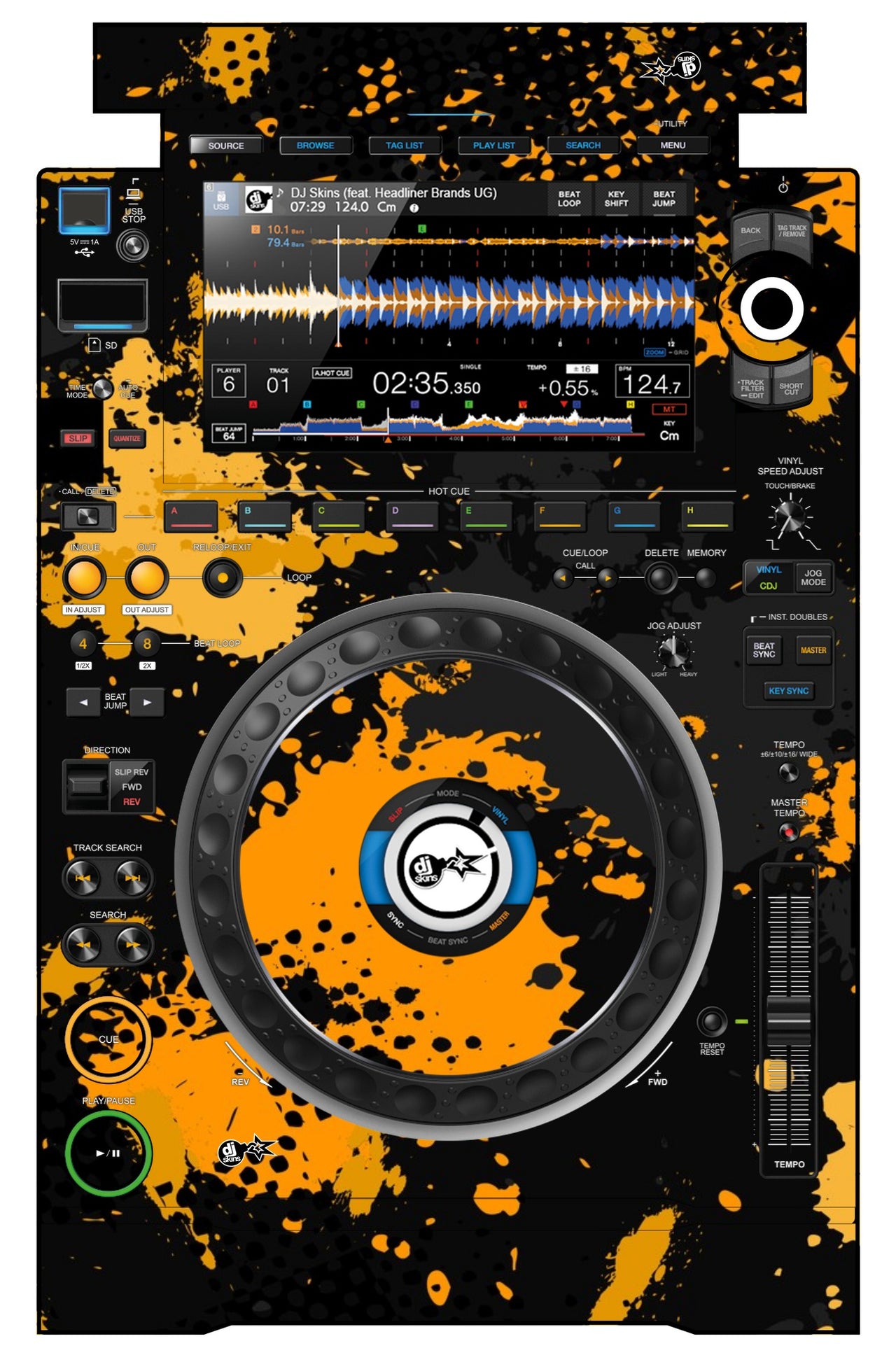 Pioneer DJ CDJ 3000 Skin Conflict Yellow