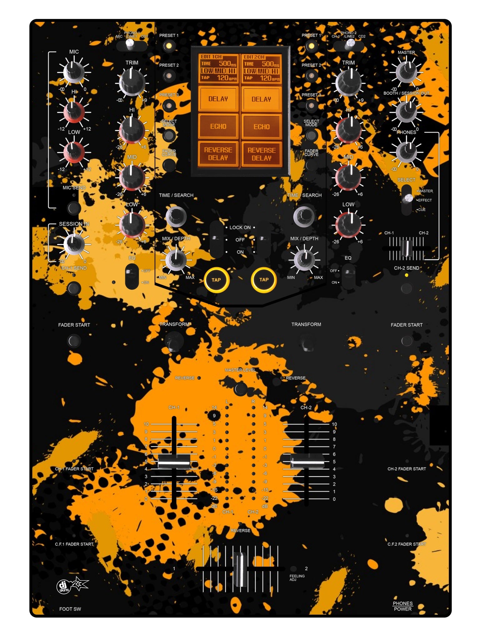 Pioneer DJ DJM 909 Skin Conflict Yellow