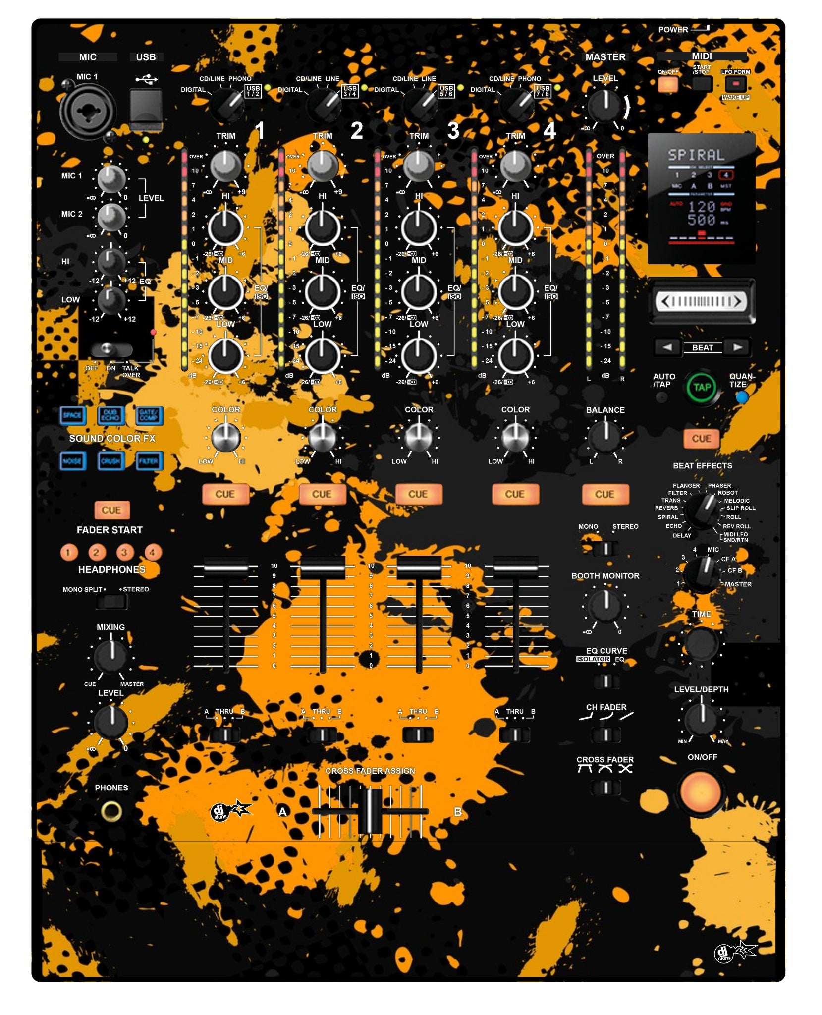 Pioneer DJ DJM 900 NEXUS Skin Conflict Yellow