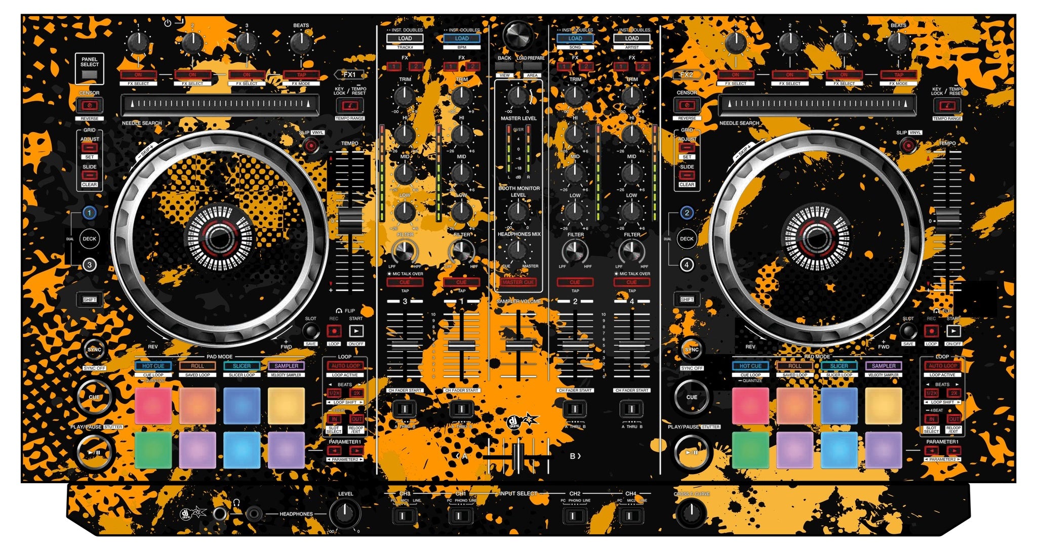 Pioneer DJ DDJ SX 2 Skin Conflict Yellow