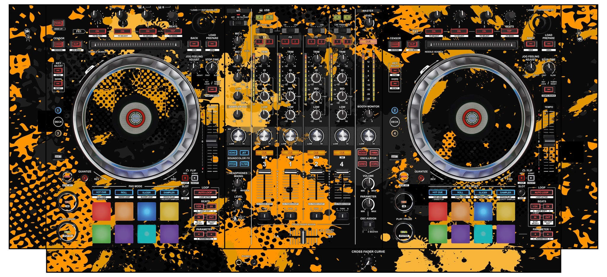 Pioneer DJ DDJ SZ 2 Skin Conflict Yellow