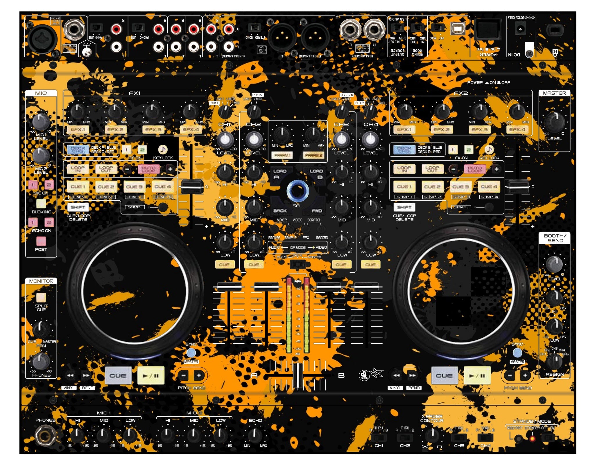 Denon DJ MC 6000 Skin Conflict Yellow