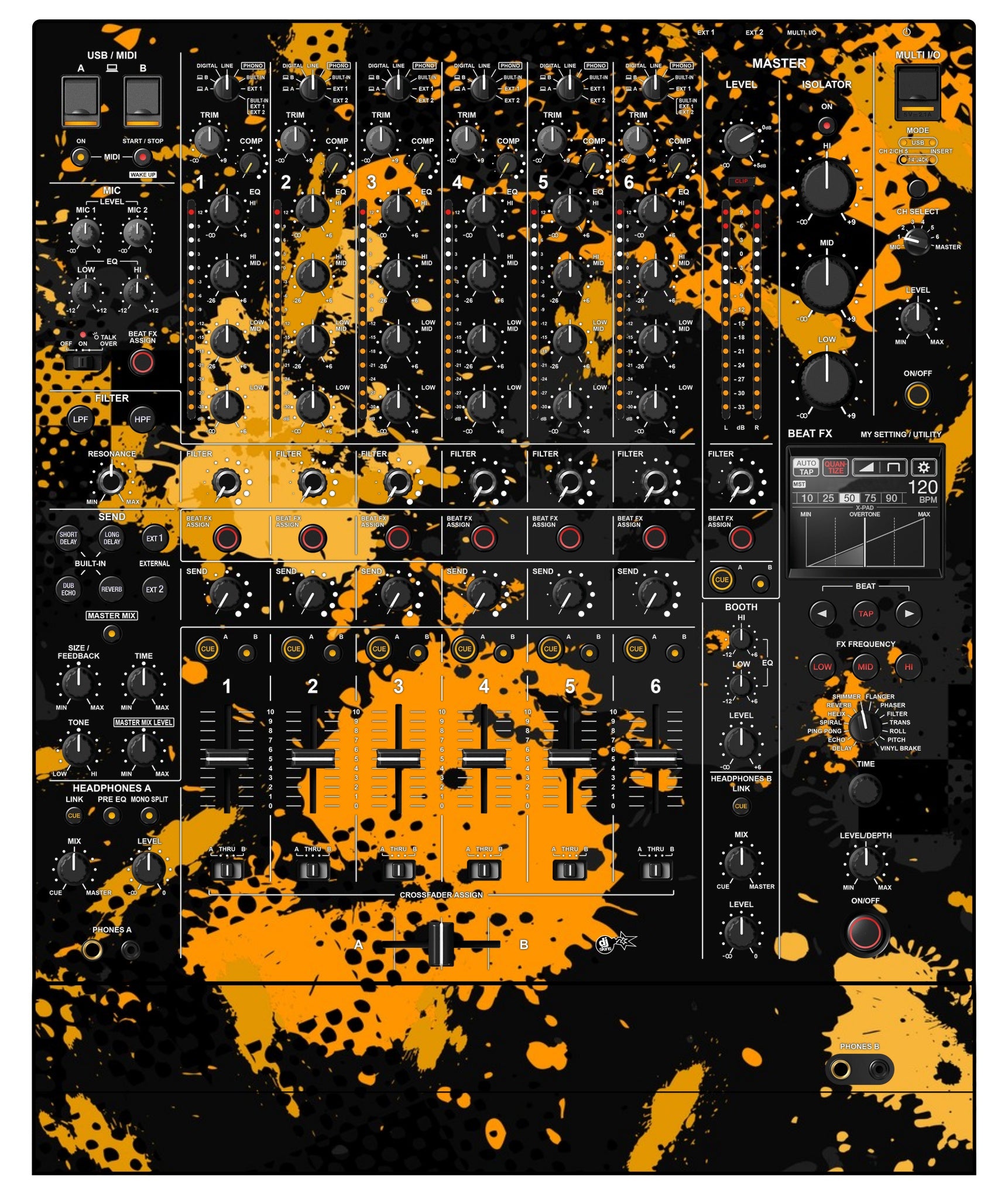 Pioneer DJ DJM V10 Skin Conflict Yellow