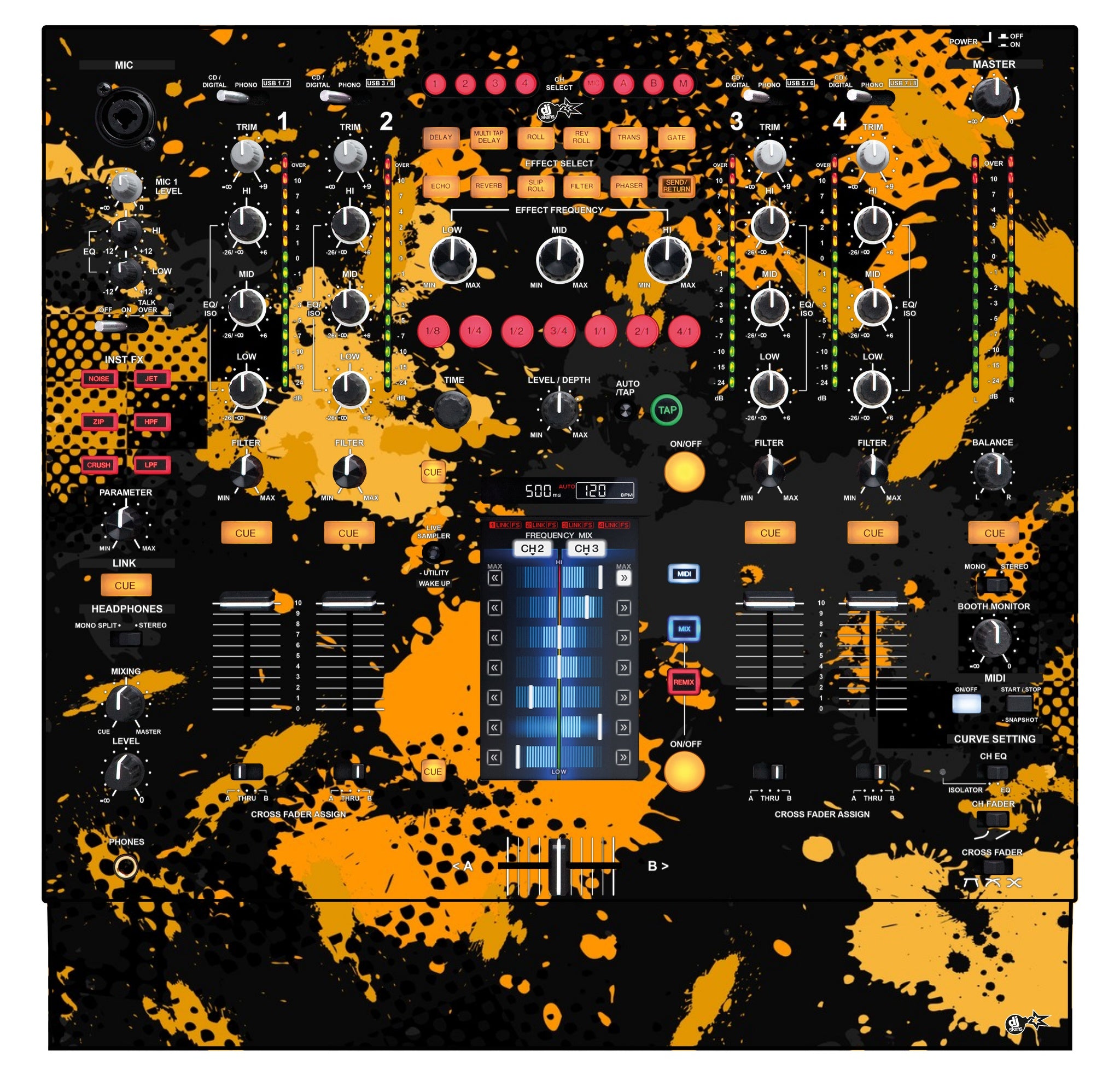 Pioneer DJ DJM 2000 Skin Conflict Yellow