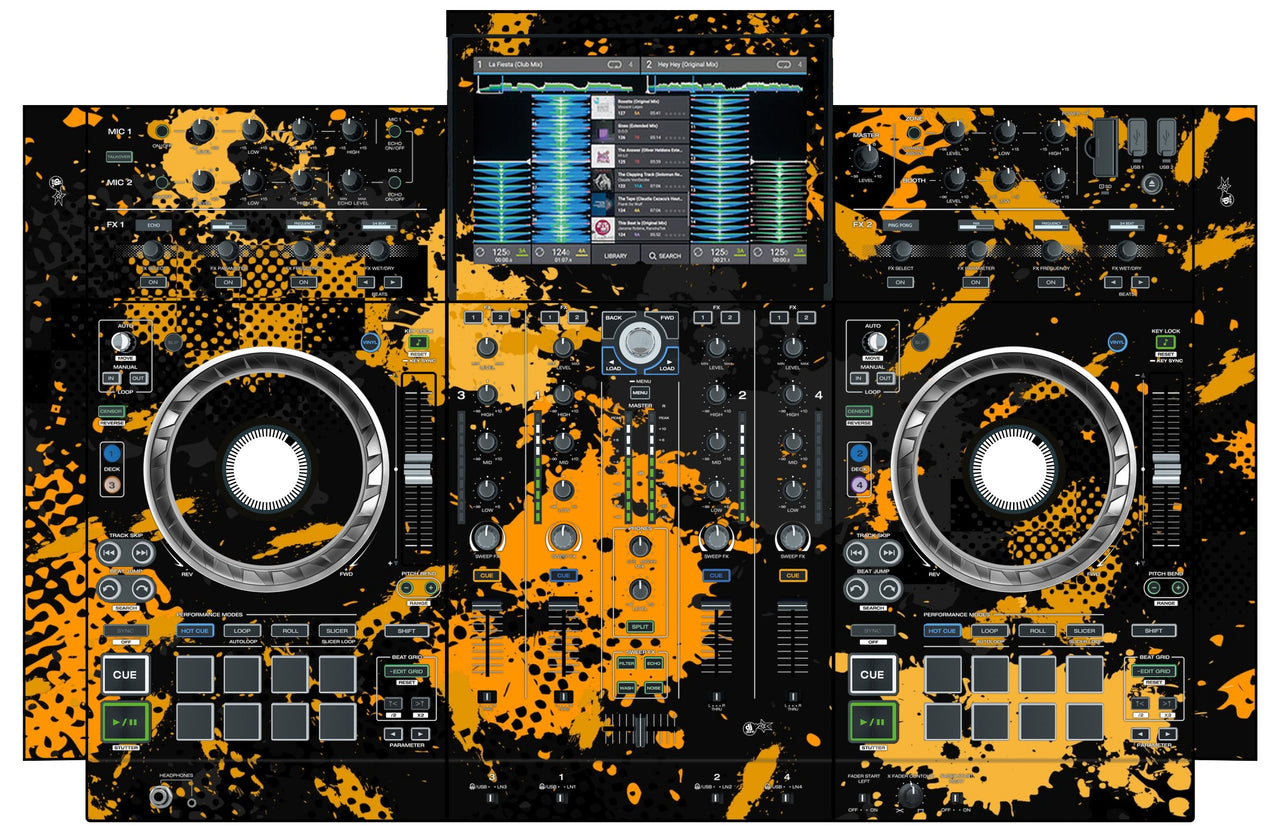 Denon DJ PRIME 4 Skin Conflict Yellow