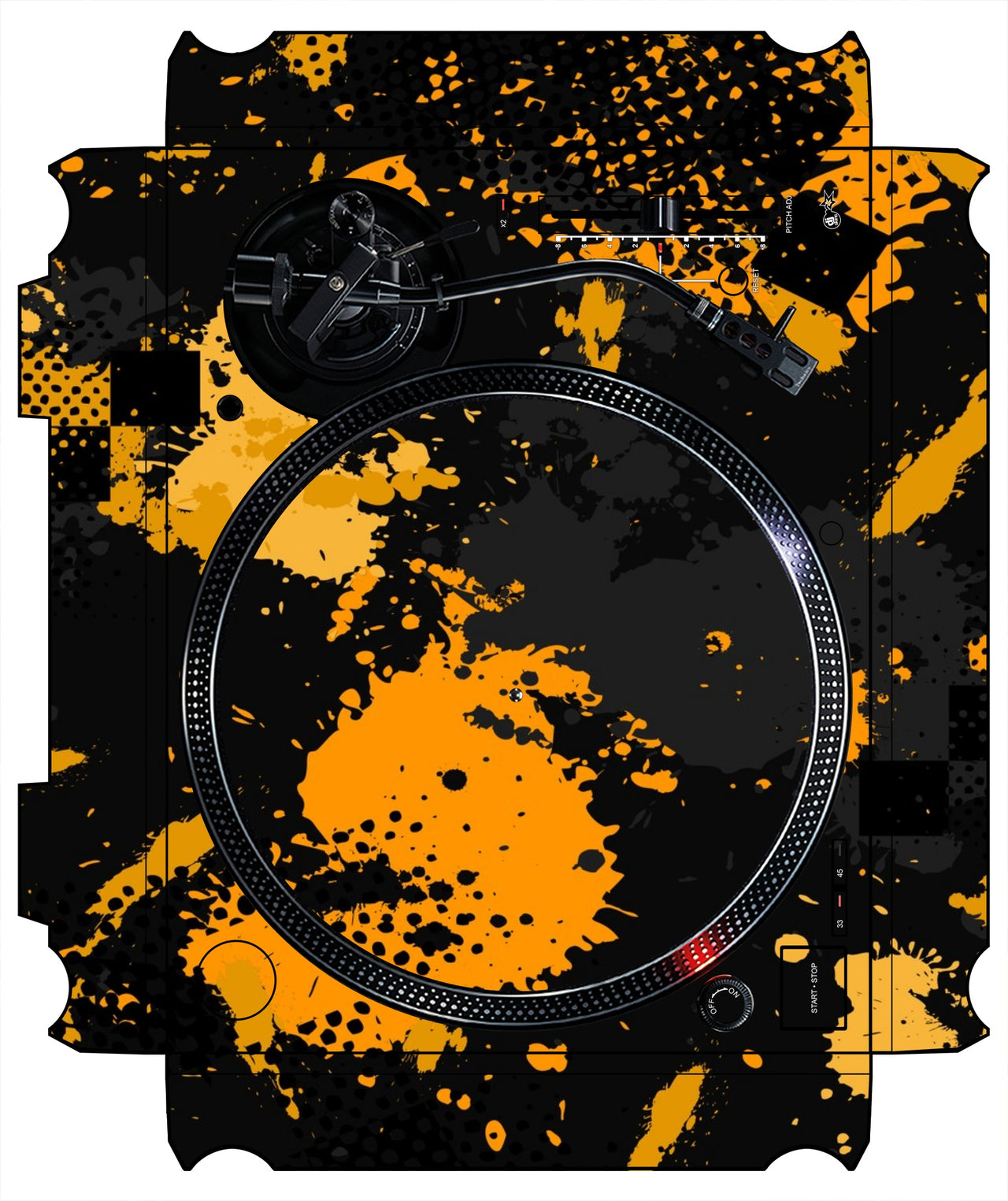 Technics 1200 / 1210 MK7 VERTICAL Skin Conflict Yellow