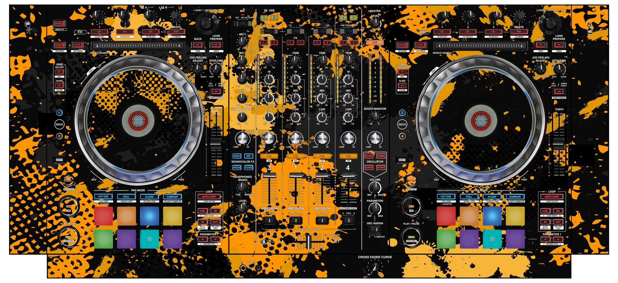 Pioneer DJ DDJ SZ Skin Conflict Yellow